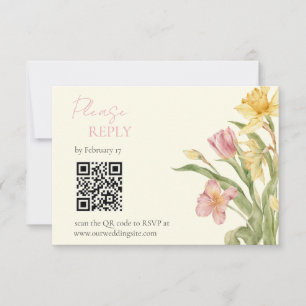April Blossom Garden Daffodil RSVP Card