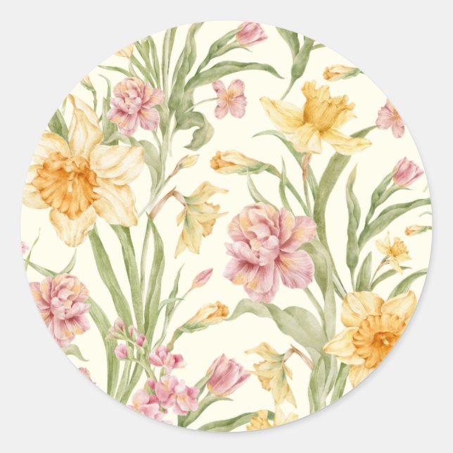 April Blossom Garden Daffodil Sticker  (Front)