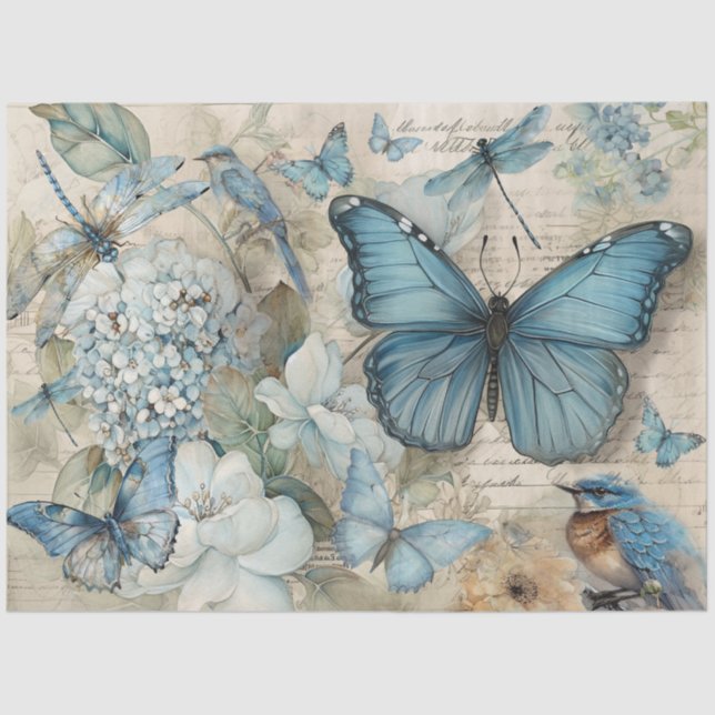 April blues tissue paper (Front)