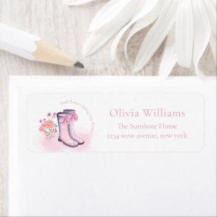 April Bow Rain Boots Baby Shower Return Address