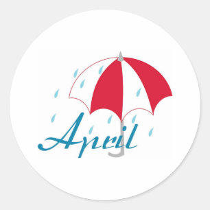April Classic Round Sticker