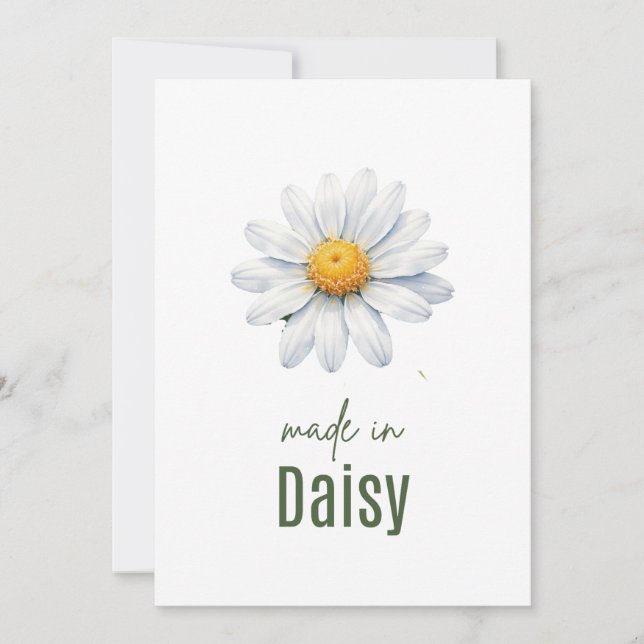 April Daisy Birth Flower card Watercolor (Front)