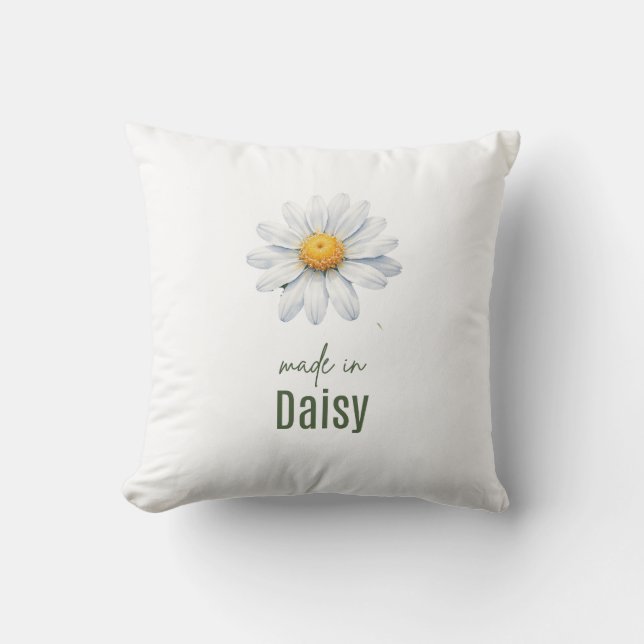 April Daisy Birth Flower cushion Watercolor (Front)