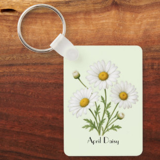 April Daisy Flowers  Key Ring