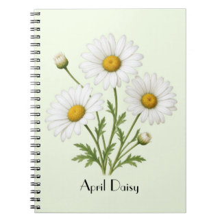 April Daisy Flowers  Notebook