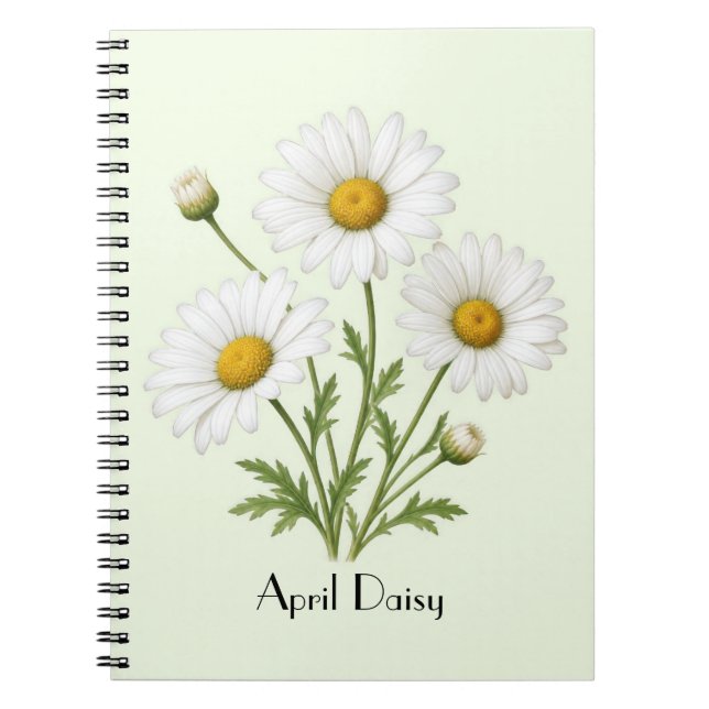 April Daisy Flowers  Notebook (Front)
