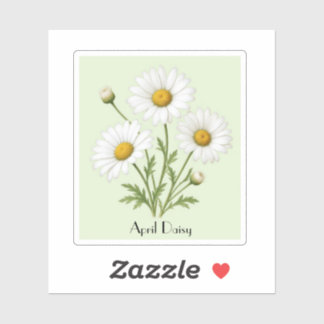 April Daisy Flowers Sticker