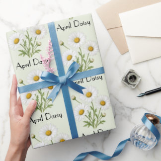 April Daisy Flowers Wrapping Paper