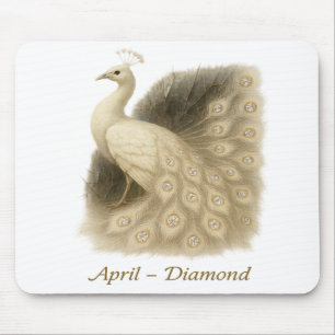 April – Diamond Peacock Mouse Mat