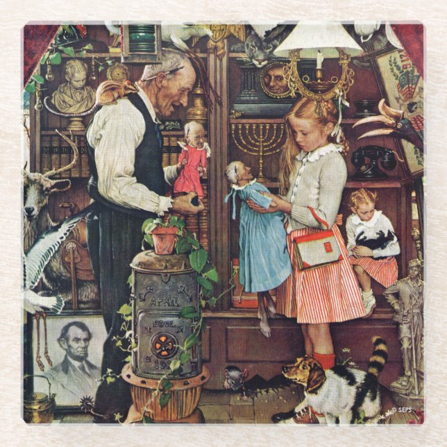 April Fool, 1948 Glass Coaster (Front)