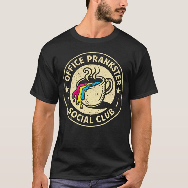 April Fool Office Prankster Social Club Retro T-Shirt (Front)
