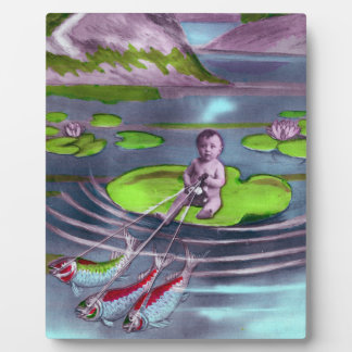 April Fool Vintage French Postcard Plaque