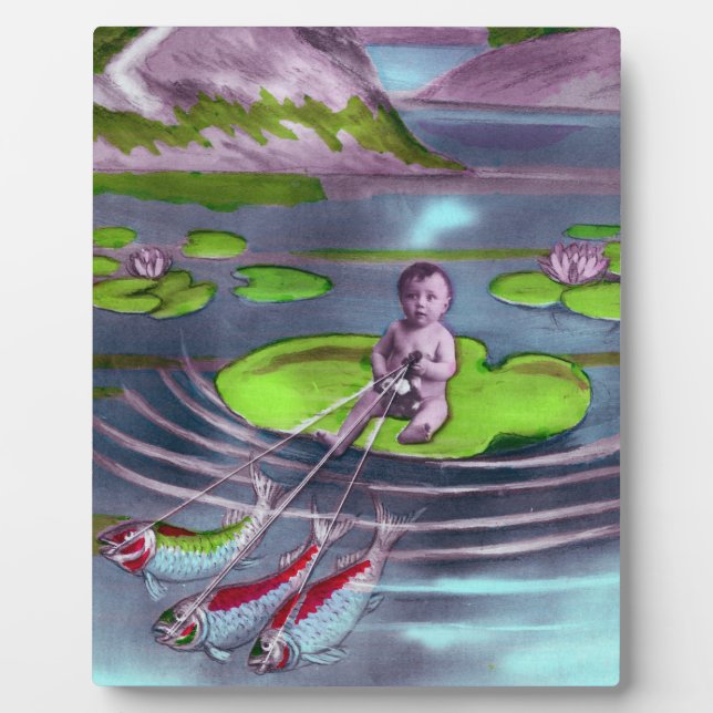 April Fool Vintage French Postcard  Plaque (Front)