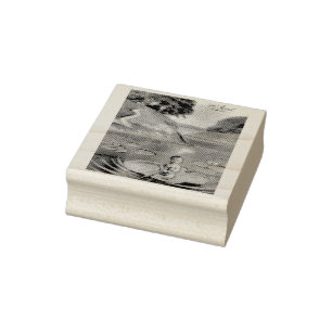 April Fool Vintage French Postcard  Rubber Stamp