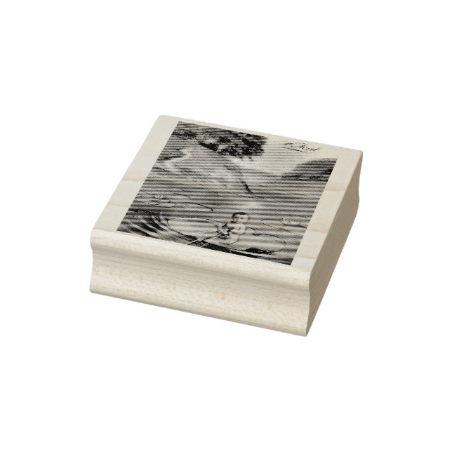 April Fool Vintage French Postcard  Rubber Stamp (Stamp)