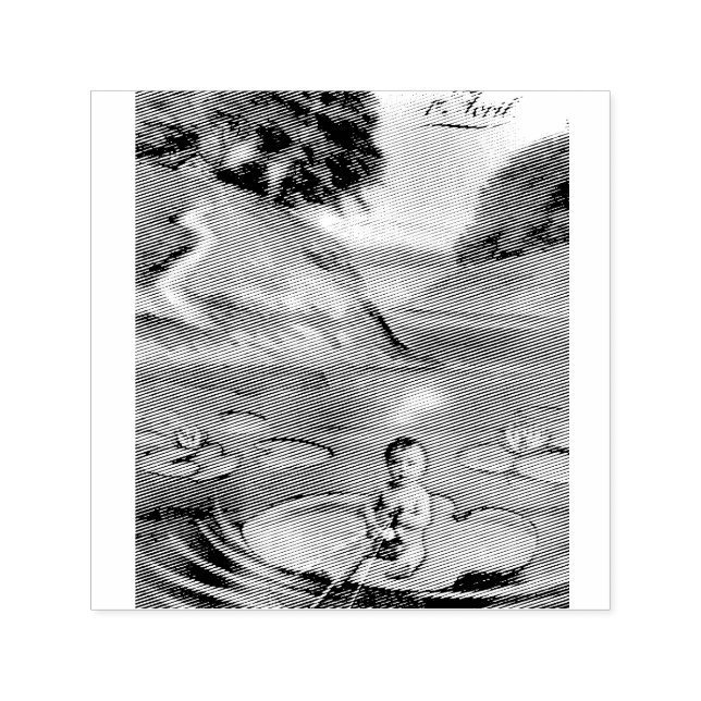 April Fool Vintage French Postcard  Self-inking Stamp (Design)