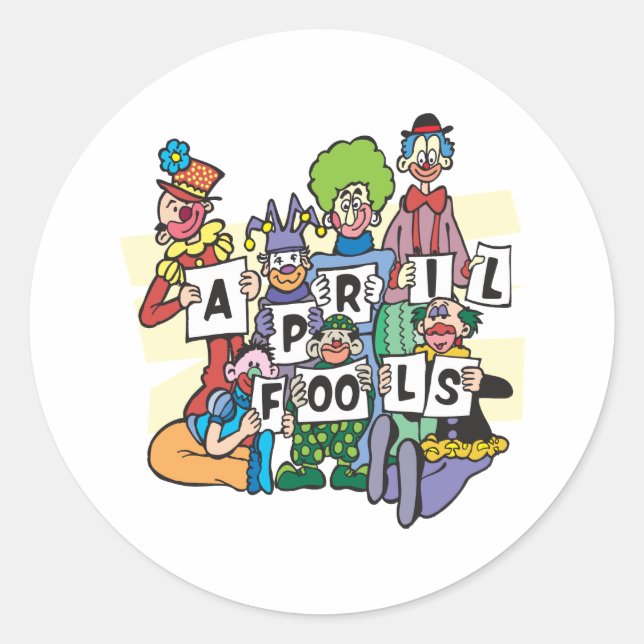 April Fools Classic Round Sticker (Front)