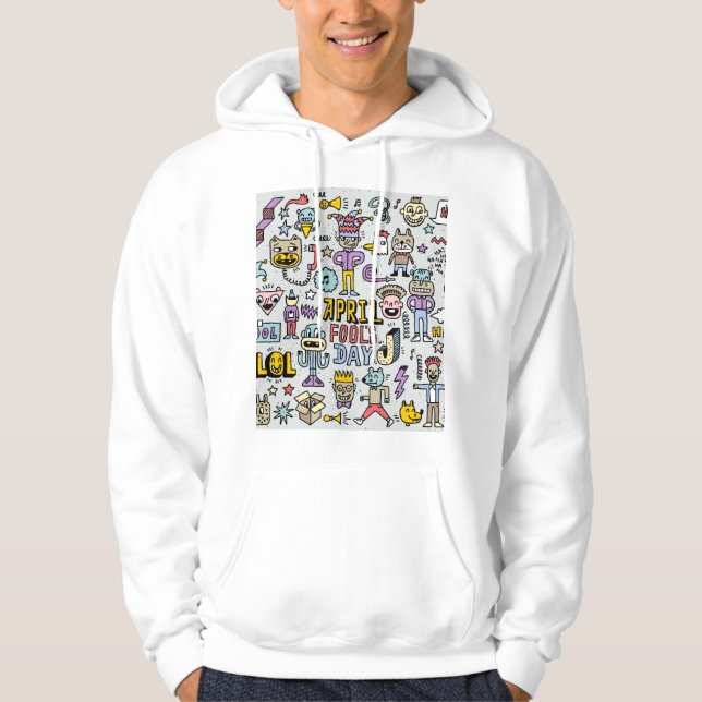 April Fools: Colourful Doodle Set. Hoodie (Front)