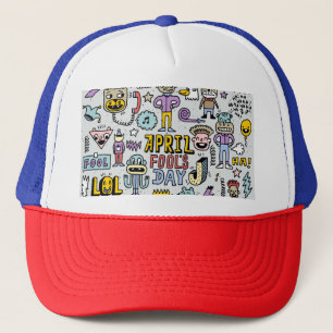 April Fools: Colourful Doodle Set. Trucker Hat