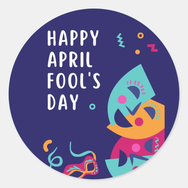 April Fool's Day Classic Round Sticker (Front)