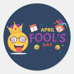 April Fool's Day Classic Round Sticker