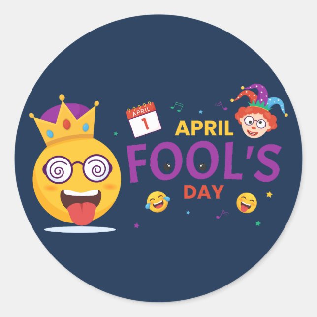 April Fool's Day Classic Round Sticker (Front)