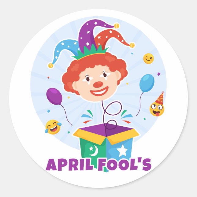 April Fool's Day Classic Round Sticker (Front)