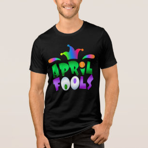 April Fools Day Funny Modern Jester Tri-Blend Shirt
