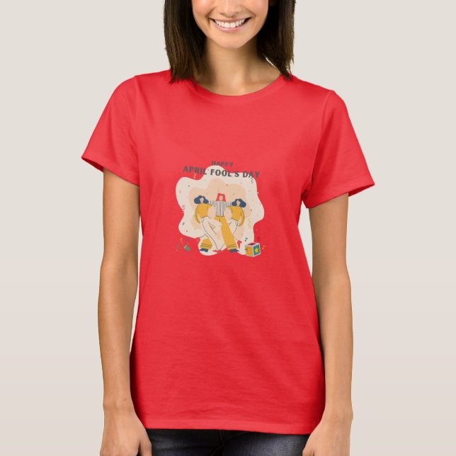 April Fool's Day - Funny Red T-Shirt (Front)