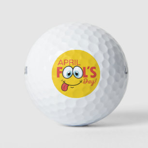 April Fool's Day Happy Funny Face   Holidays Golf Balls
