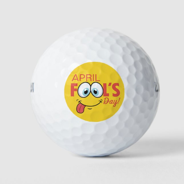 April Fool's Day Happy Funny Face | Holidays Golf Balls (Front)