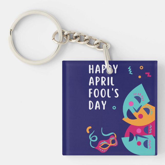  April Fool's day  Paper Plate Key Ring (Front)