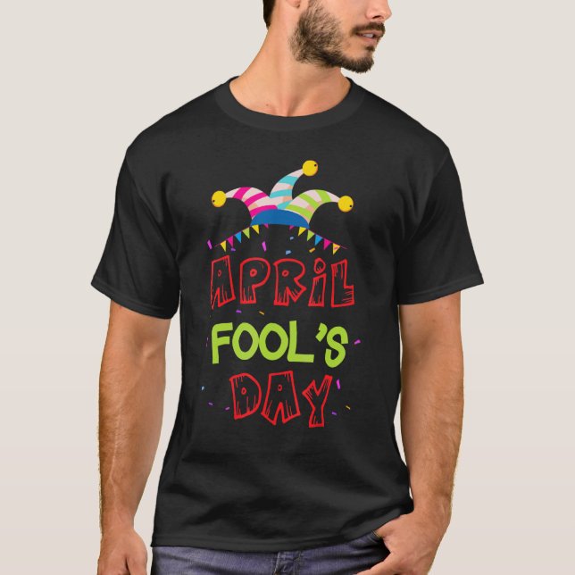 April Fools Day Pierrot Boy Party Outfit Bell Cap T-Shirt (Front)
