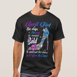 April Girl High Heels Happy Birthday T-Shirt