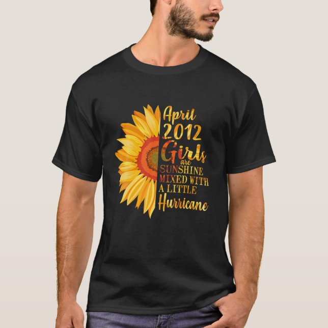 April Girls 2012 10Th Birthday Gifts 10 Years Old T-Shirt (Front)