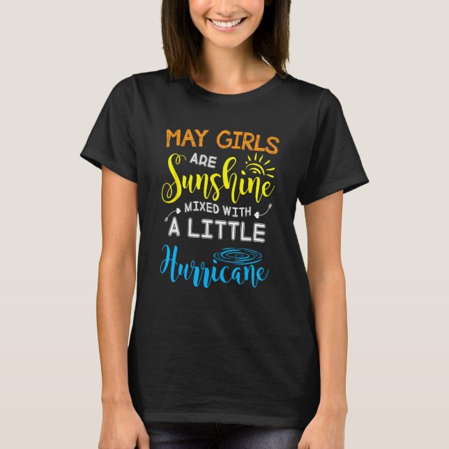 April Girls Are Sunshine Mixed Little Hurricane Gi T-Shirt (Front)