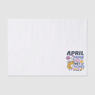 April Hugs and Wet Noses – Cute Dog and Cat Art Tissue Paper