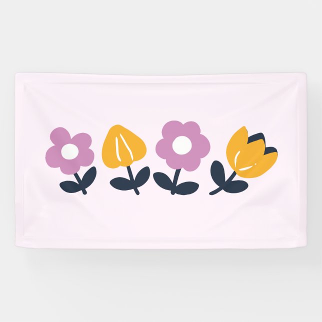 April Hugs and Wet Noses – Floral Part Banner (Horizontal)