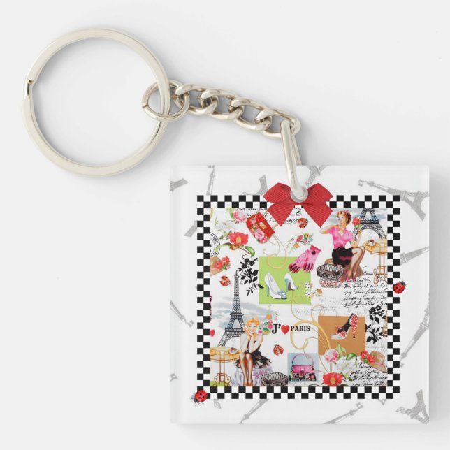 April in Paris 1 Key Ring (Front)