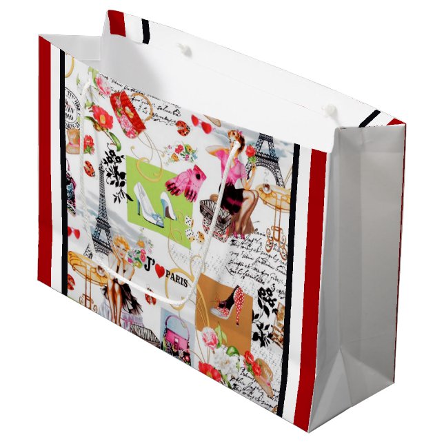 April in Paris 2 Large Gift Bag (Front Angled)