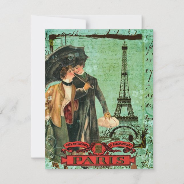 April in Paris Invitation Announcement (Front)