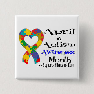 April is Autism Awareness Month 15 Cm Square Badge