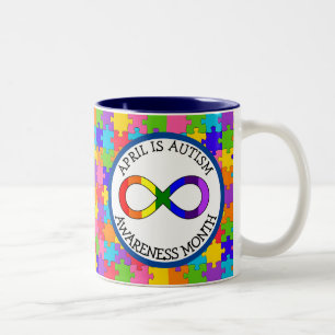 April is Autism Awareness Month  Two-Tone Coffee Mug