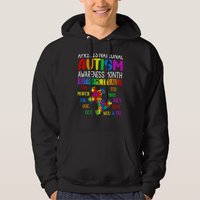 April Is National Autism Awareness Month Boys Girl Hoodie (Front)