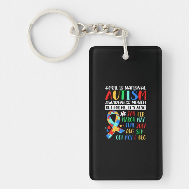 April is National Autism Awareness Month Key Ring (Front)