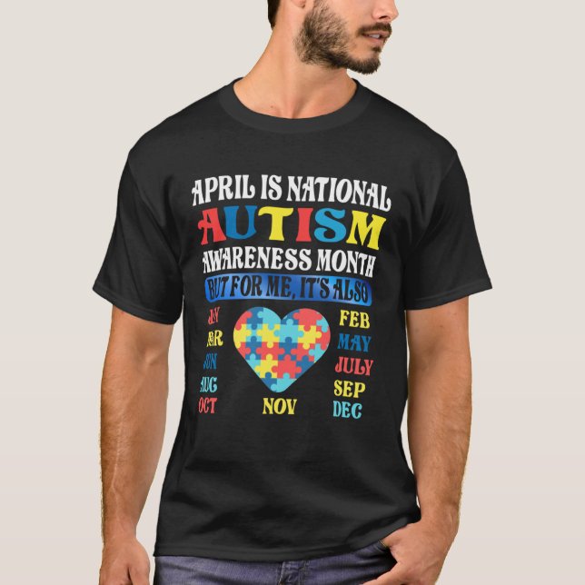 April is National Autism Awareness Month Kids Boy  T-Shirt (Front)