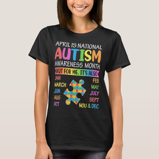 April is National Autism Awareness Month Kids Boy  T-Shirt (Front)