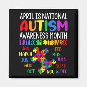 April is National Autism Awareness Month Kids Boys Magnet