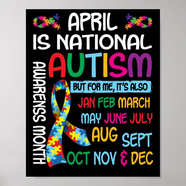 April is National Autism Awareness Month Poster (Front)