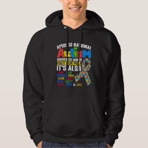 April Is National Autism Awareness Month Puzzle Pi Hoodie